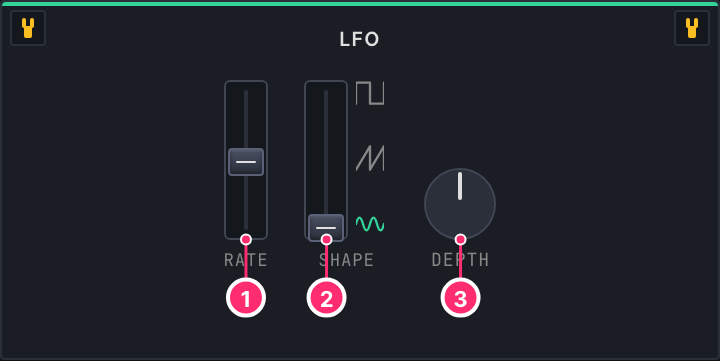 Numbered control face for lfo